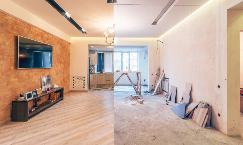 woonkamer renovatie in gang door bszbouw